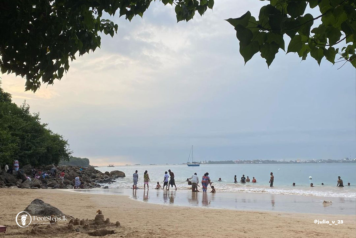 Group of People Swimming at Jungle Beach Unawatuna, Best Beaches in Sri Lanka